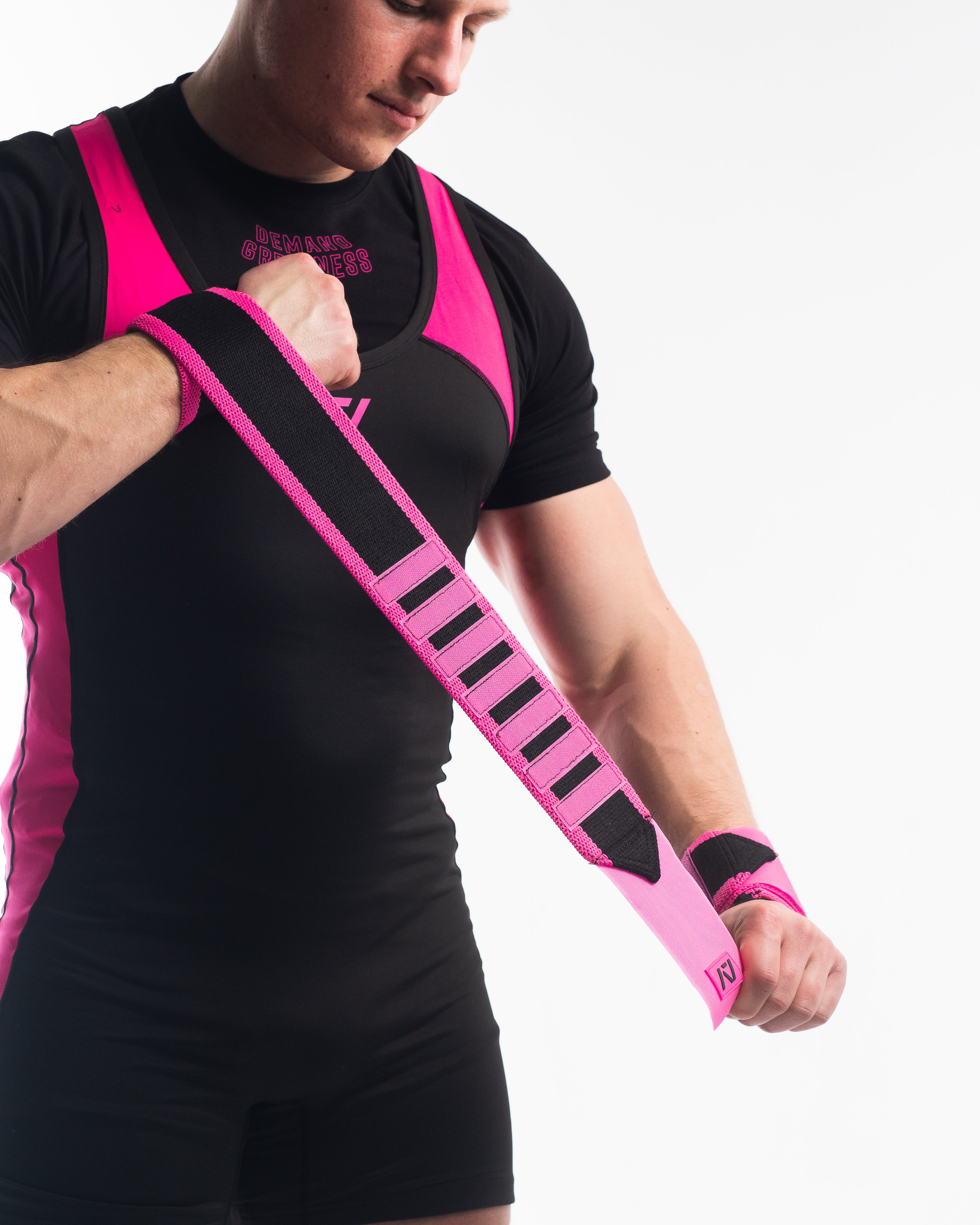 Zebra Wrist Wraps - Flamingo