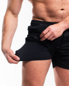  Close-up of ultra-soft 1Z performance liner inside Stealth 360Go shorts for added comfort and anti-chafe support.