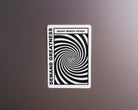 Front view of A7 Deflection Sticker – The Helix showing spiral design on matte vinyl.