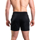 Rear view of A7 360Go KWD Shorts in Black featuring key clips and fit.